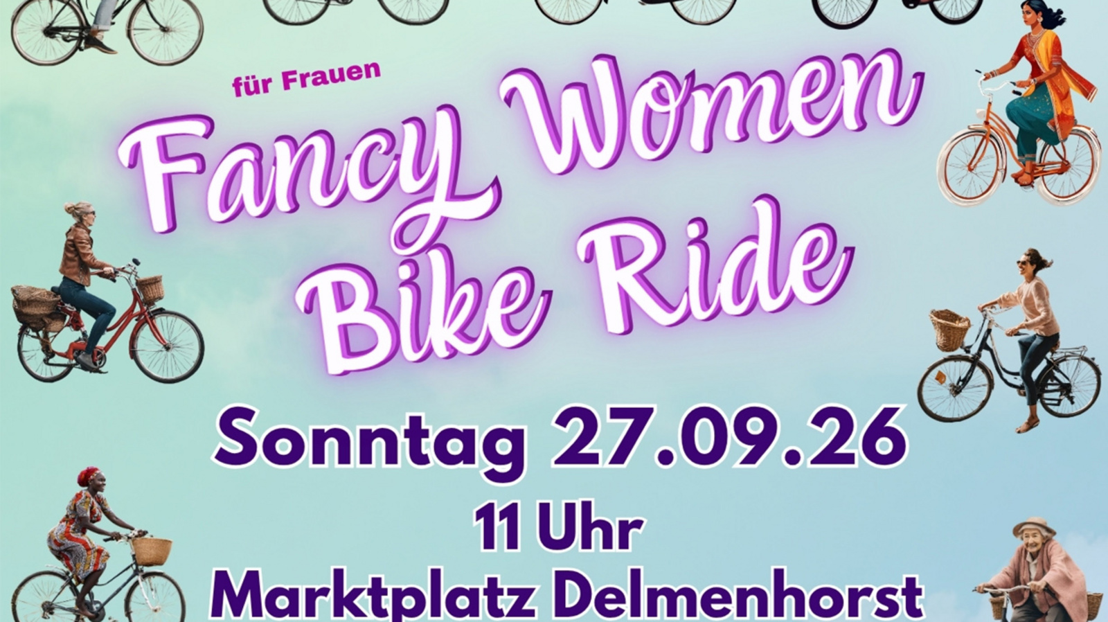 Zu sehen ist der Flyer des diesjährigen Fancy Women Bike Ride.