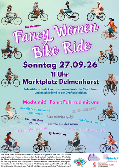Zu sehen ist der Flyer des diesjährigen Fancy Women Bike Ride.