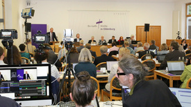 Zu sehen ist das Plenum der 11. Tagung der 49. Synode Ende Mai in Rastede