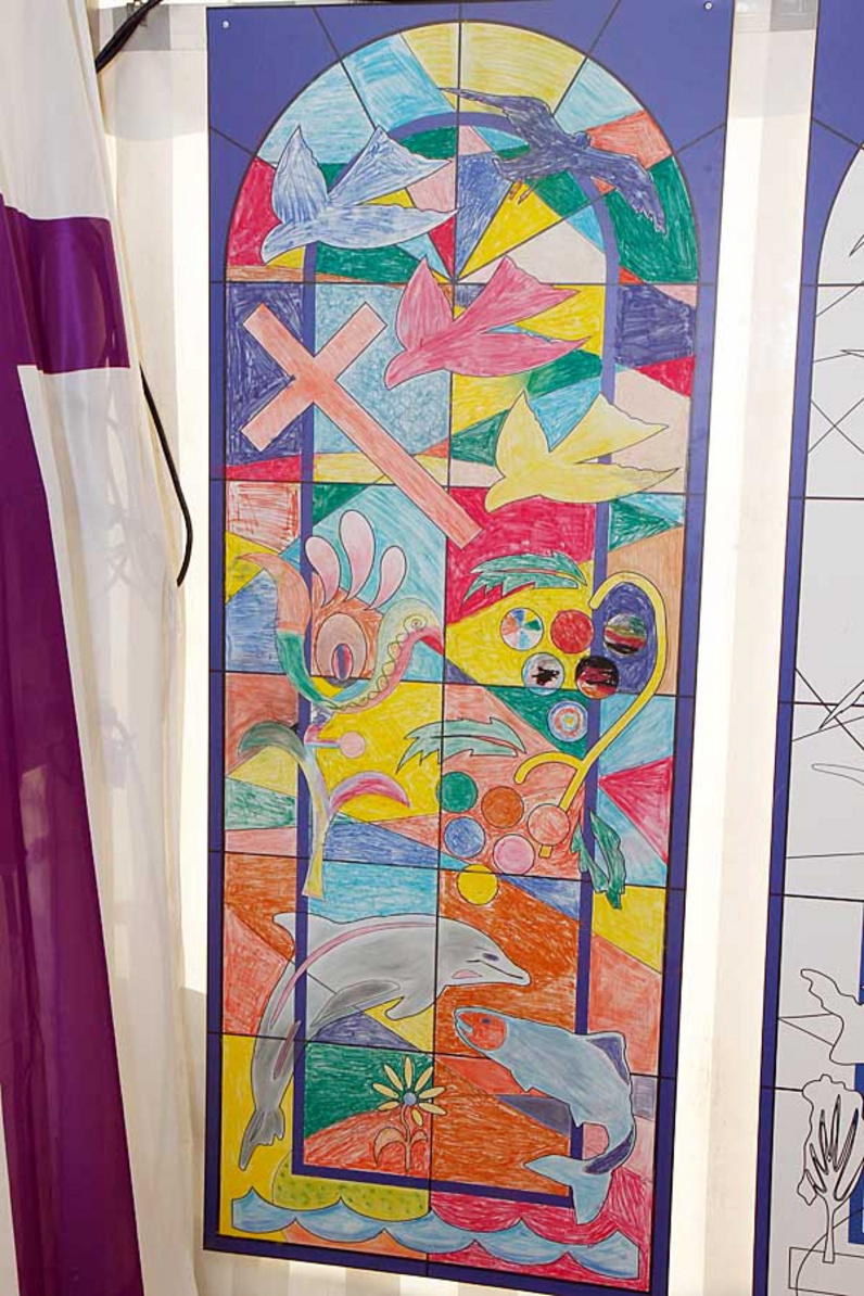 Am Samstagvormittag entstand das zweite "Kirchenfenster".<br>