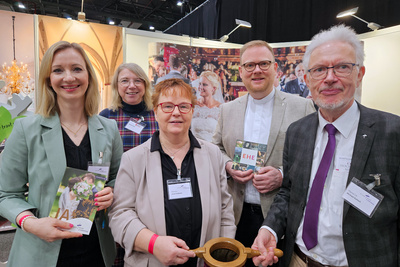 Das Team am Samstagvormittag (von links nach rechts): Pfarrerin Dr. Anna Cornelius, Sabine Orth, Pfarrerin Irene Schlawin, Pfarrer Michael Bohne und Pfarrerin i. R. Michael Kalisch.