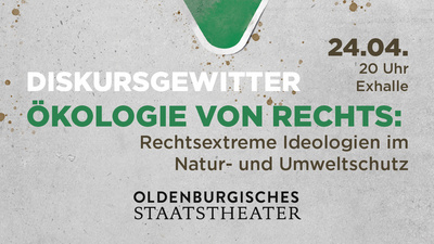 Plakatmotiv zur Veranstaltung Diskursgewitter „Ökologie von rechts“.