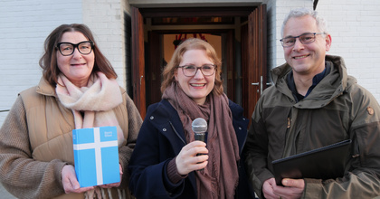 Waren am vierten Advent beim Radio-Gottesdienst in Steinfeld dabei (von links nach rechts): Lektorin Martina Büscherhoff, Pfarrerin Pia Kristin Schäfer und Lektor Dr. Torge Paysen.