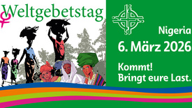 Bild zum Weltgebetstag 2026 mit dem Titel „Rest for the Weary“ von der Künstlerin Gift Amarachi Ottah