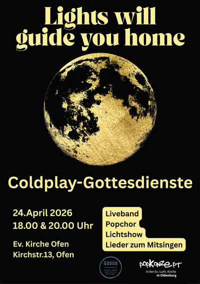 Coldplay-Gottesdienst "Lights will guide you home." am 24. April in der Kirche in Ofen.