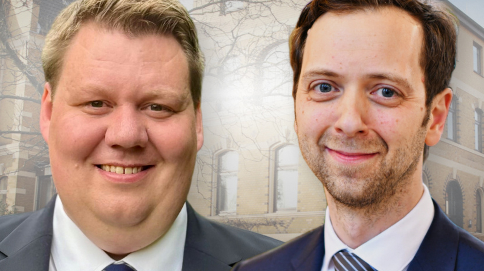 Am Samstag, 20. September, wählen die Synodalen der Evangelisch-Lutherischen Kirche in Oldenburg auf ihrer 4. außerordentlichen Tagung neue Mitglieder des Oberkirchenrates. Oberkirchenrat Hauke Smoor (links) kandidiert für das Amt eines neuen nichttheologischen Mitglieds des Oberkirchenrates für den Bereich Recht und Oberkirchenrat Sebastian Groß (rechts) kandidiert für das Amt eines nichttheologischen Mitglieds des Oberkirchenrates für den Bereich Finanzen.