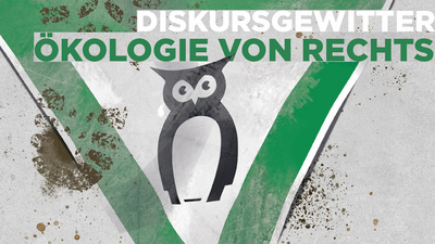 Plakatmotiv zur Veranstaltung Diskursgewitter „Ökologie von rechts“.